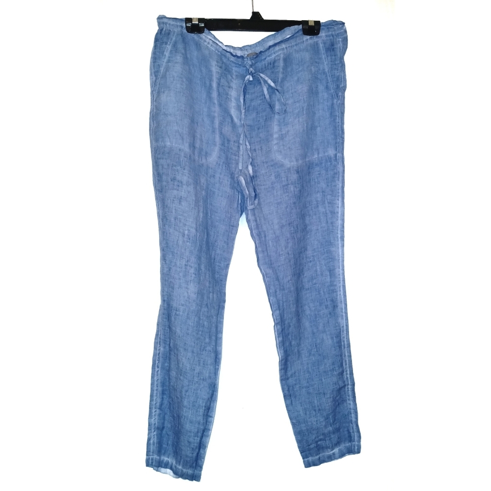 YAUVAN Linen Tapered Drawstring Pants S